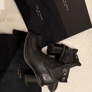 Rag & Bone Black Leather Heeled Boots